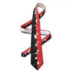 Červeno-černá hedvábná kravata s čárami