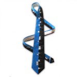 Modro-černá hedvábná kravata s čárami