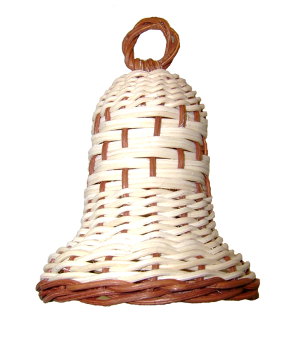 Dekorační zvonek 9cm s rolničkou přírodní